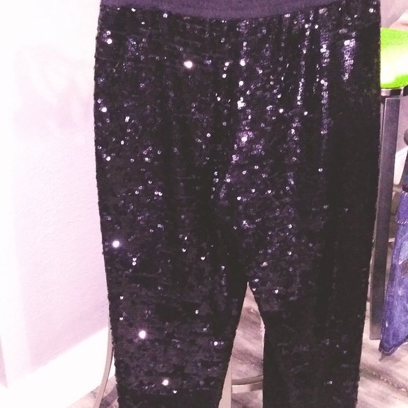 BCBG Sequin Ombre Jogger Pants - Picture 2 of 4